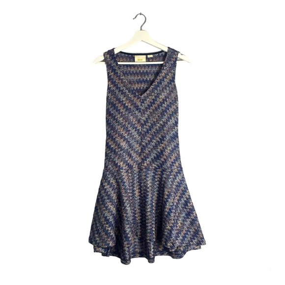 Anthropologie Maeve Westwater Chevron Knit Dress Size XS Boho Bohemian - Picture 3 of 10